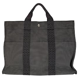 Hermès-Sac tote Herline MM en toile Hermes-Gris