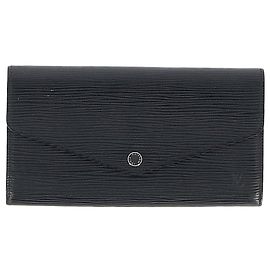 Portafoglio lungo Sarah Louis Vuitton in pelle Epi nera Nero