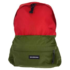 Balenciaga-Balenciaga Nylon Explorer Backpack Red Black-Red