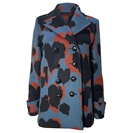 Gucci- Gucci Camouflage Double-Breasted Peacoat in Multicolor Wool-Multiple colors