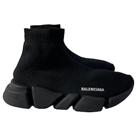 Balenciaga-Balenciaga Speed Sneakers in Black Polyester-Black