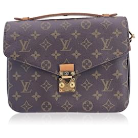 Louis Vuitton-Monogram Canvas Pochette Metis Handbag Shoulder Bag-Brown
