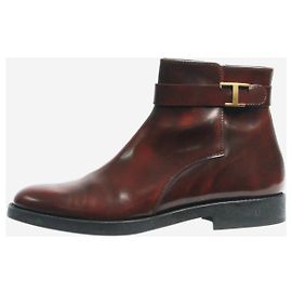 Tod's Oxblood Todzel T Stiefeletten - Größe EU 40 Rot