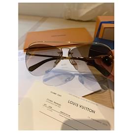 Louis Vuitton-Crease dun glasses-Golden,Gold hardware