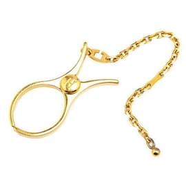 Hermès-Hermes Gold Plated Glove Holder Clip-Golden,Metallic