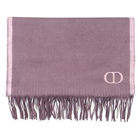Christian Dior Dior Silk Scarf with CD Logo Embroidery Purple