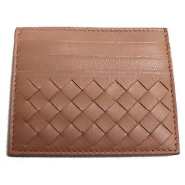 Bottega Veneta Intrecciato Card Case Pink