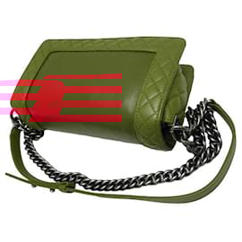 Chanel-Chanel Boy Chain Shoulder Bag Red Lambskin-Red