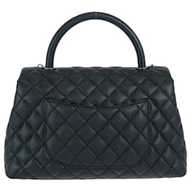 Chanel-Chanel Caviar Coco Handle Large Handbag-Black
