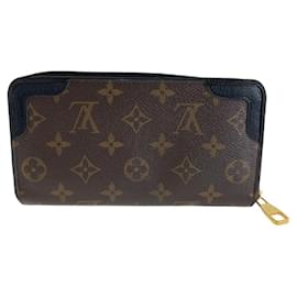 Louis Vuitton-Louis Vuitton Zippy Wallet Retiro Brown Black-Brown