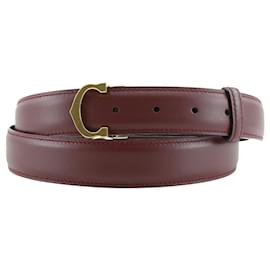 Cartier-Cinto de couro banhado a ouro Cartier-Marrom