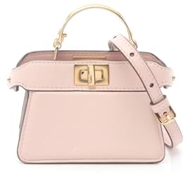 Fendi-Fendi Peekaboo ISeeU Small Micro Leather Handbag-Pink