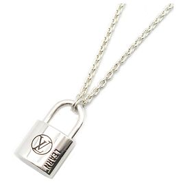 Louis Vuitton Silber 925 Lockit Learn Halskette Silber Metallisch