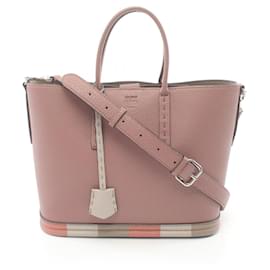 Fendi-Sac à main en cuir Selleria Fendi 8BH349-Rose