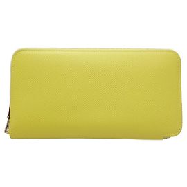 Hermès Cartera Larga Hermes Azap de Seda Amarilla Amarillo