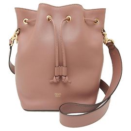 Bolsa de ombro em couro Mon Tresor 8BT298 da Fendi Rosa