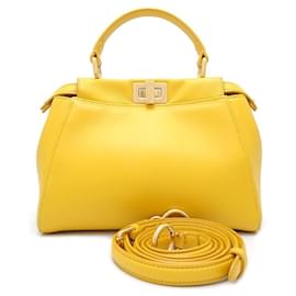 Fendi-Sac en cuir Fendi Mini Peekaboo 2Way-Jaune
