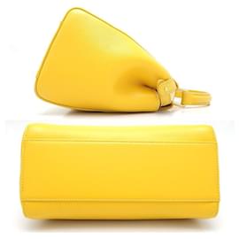 Fendi-Fendi Mini Peekaboo 2Way Leather Bag-Yellow