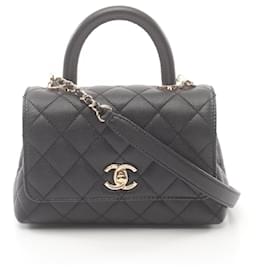 Chanel-Chanel Coco Handle XXS Top Handle Bag Black-Black