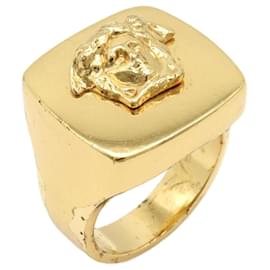 Versace-Versace Medusa Signet Ring Gold-Golden,Metallic