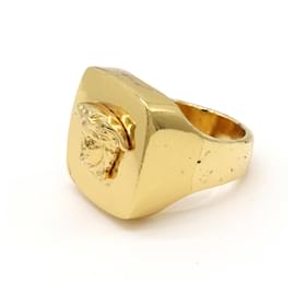 Versace-Versace Medusa Signet Ring Gold-Golden,Metallic