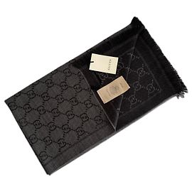 Sciarpa reversibile Gucci in lana nero grigio Nero Grigio