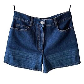 Short Chanel Logo CC Géant Bleu Coton Bleu