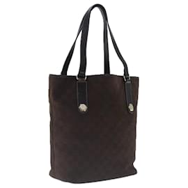Gucci-GUCCI GG Canvas Tote Bag Suede Gold Brown 153009 Auth ep6077-Brown,Golden