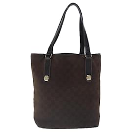 Gucci-GUCCI GG Canvas Tote Bag Suede Gold Brown 153009 Auth ep6077-Brown,Golden