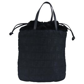 FENDI Zucca Canvas Handtasche Schwarz Auth 97410 Schwarz
