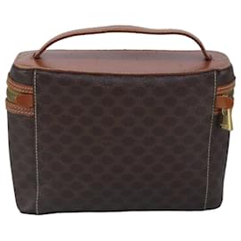 Céline-CELINE Macadam Canvas Hand Bag PVC Leather Brown Auth ar12788-Brown