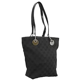 Gucci-GUCCI GG Canvas Tote Bag Black Silver 120840 Auth ep6264-Black,Silvery
