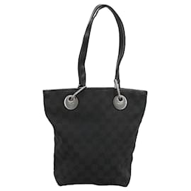 Gucci-GUCCI GG Canvas Tote Bag Black Silver 120840 Auth ep6264-Black,Silvery