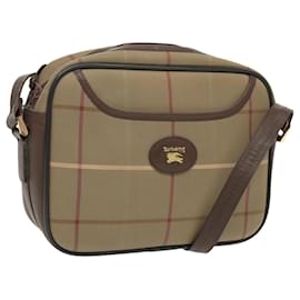 Autre Marque-Burberrys Nova Check Shoulder Bag Canvas Gold Brown Auth ep6301-Brown,Golden