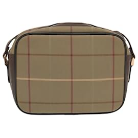 Autre Marque-Burberrys Nova Check Shoulder Bag Canvas Gold Brown Auth ep6301-Brown,Golden