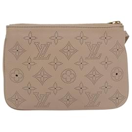 Louis Vuitton-LOUIS VUITTON Mahina Serene PM Pouch Leather Rose M94276 LV Auth 97620-Brown