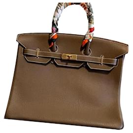 Hermès-Birkin 35 Togo Etoupe-Brown