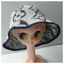 Louis Vuitton-LOUIS VUITTON Women's Hat Summer Breath Unisex Beige M7172M NEW-Eggshell