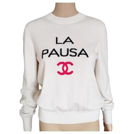 Chanel-Chanel La Pausa beige ecru cashmere 2019-Cream
