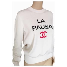 Chanel-Chanel La Pausa beige ecru cashmere 2019-Cream