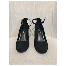 Saint Laurent-SAINT LAURENT Heels T.EU 36 Suede-Black