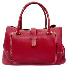 Loro Piana Rote Leder Bellevue-Handtasche Rot