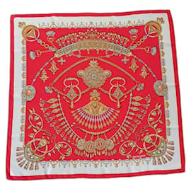Trussardi Cachecol de seda Branco Vermelho