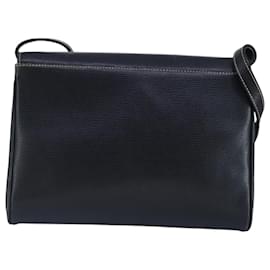 Céline-CELINE Shoulder Bag Leather Black Gold Auth 97043-Black,Golden