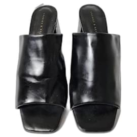 Autre Marque-Charles and Keith Square Toe Heel Mules Black Size 38-Black