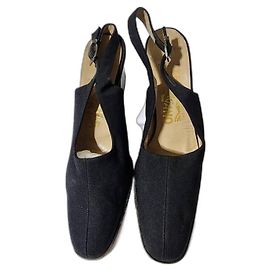 Salvatore Ferragamo Talon Compensé Noir Taille 7 Noir