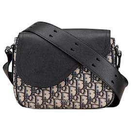 Dior-Black Dior Oblique Saddle Messenger Bag-Black