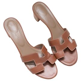 Hermès-HERMES Sandals T.EU 41 Leather-Brown