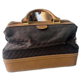 Bolsa de mão Loewe em lona monogramada e couro Marrom Castanho claro Castanho escuro