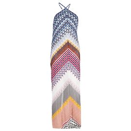 Vestido Maxi de Tricô Zig-Zag Missoni em Viscose Multicolorida Multicor